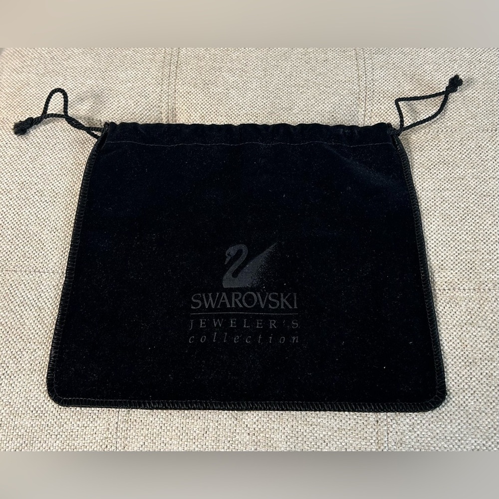 Swarovski Jeweler’s Collection Pouch Black Velvet Drawstring Dust Bag Logo